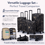 4-Piece Softside Spinner Luggage Set (20+24+28+32 inch) Lightweight Travel Suitcases with 360° Wheels, Telescopic Handle, Multi Pocket Design