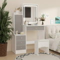 Push-Pull Makeup Table with Light in Bedroom