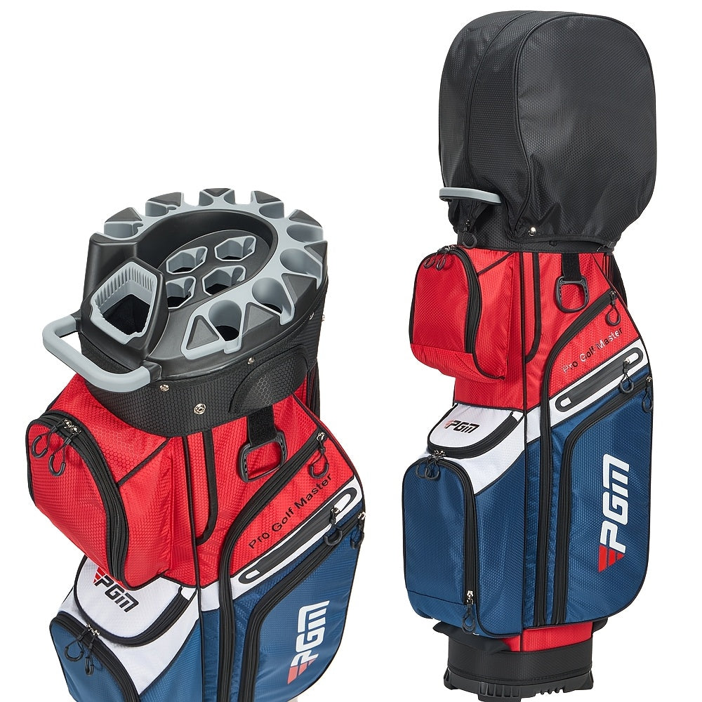 PGM Black Golf Cart Bag, 14 Way Silent Top Divider Premium Golf Bag with Ergonomic Handles & Rain Crove
