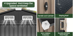 [Metal Storage Shed] 8x6ft (7.33'x5.28' Base, No Floor), 6 X 4ft, 10x12ft, 10x14ft, Metal Steel Outdoor Storage Shed with Air Vent & Lockable Doors, for Garden, Patio And Backyard, Tools, Bike