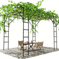 Grape Vine Support Arch Arbor, Garden Arch Trellis, Plant Climbing Pergola, Arbour Gazebo Trellis For Backyard Decoration, Black Rack For Vineyard