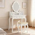 Modern Simple 4 Drawers 360 Degree Rotating Detachable Mirror Dressing Table