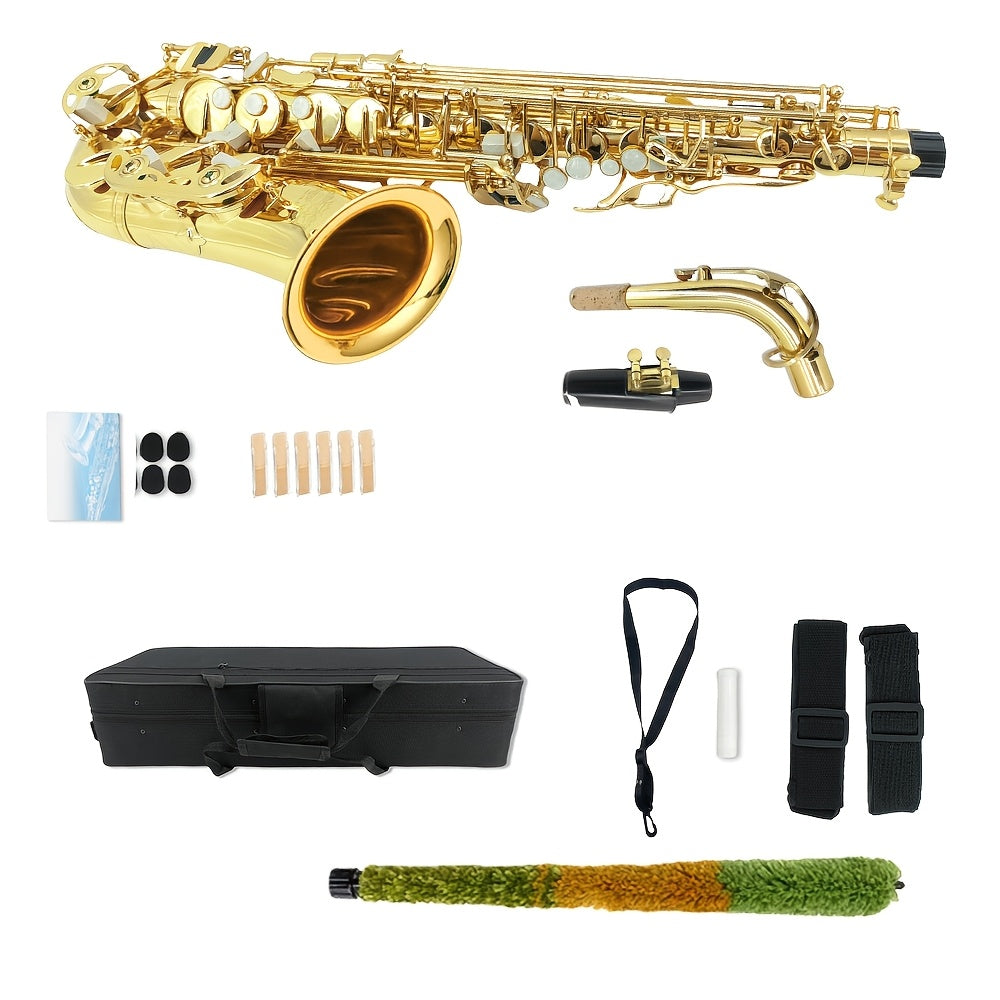 YoungMonic Eb Alto Saxophone for Beginners Adult, Saxophone Student, E Flat Alto Sax Full Kit with Reeds, Pads, Hard Carrying Case, Cleaning Cloth & Rod