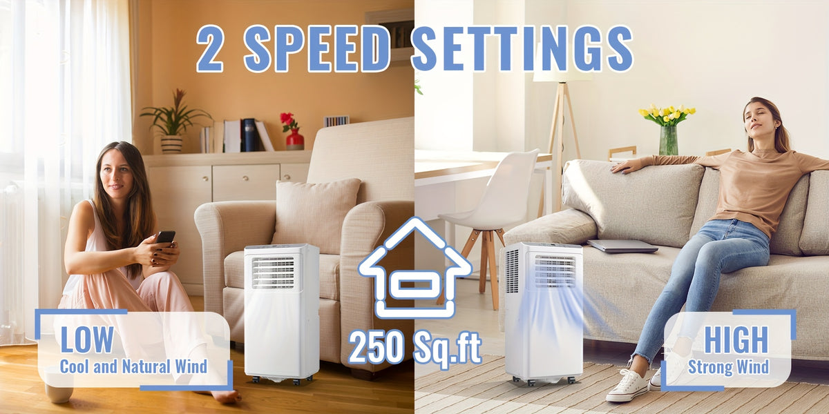 Portable Air Conditioner 8000 BTU(4400 BTU SACC), AC Unit with Dehumidifier Fan 3-in-1. Ft. Portable AC with Remote Control, 24H Timer, Digital Display,40dB Low Noise for Bedroom, Living Room, Dorms, Office