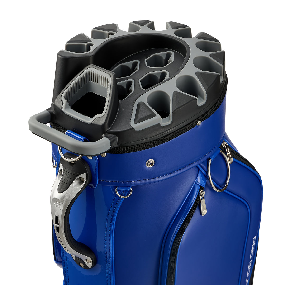 PGM Golf Cart Bag With 14 Way Organizer Divider Top, Premium Cart Bag With Handles And Rain Cover For Men/Blue