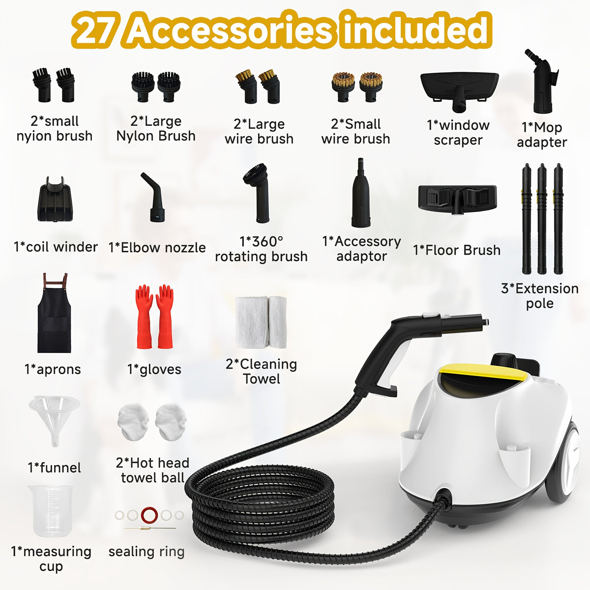 Steam Cleaner, Powerful Multipurpose Handheld Steam Mop for Home Use, 21 Attachments, Heavy Duty Steamer for Carpets, Floors, Cars, Tiles, Crack Cleaning, Turquoise