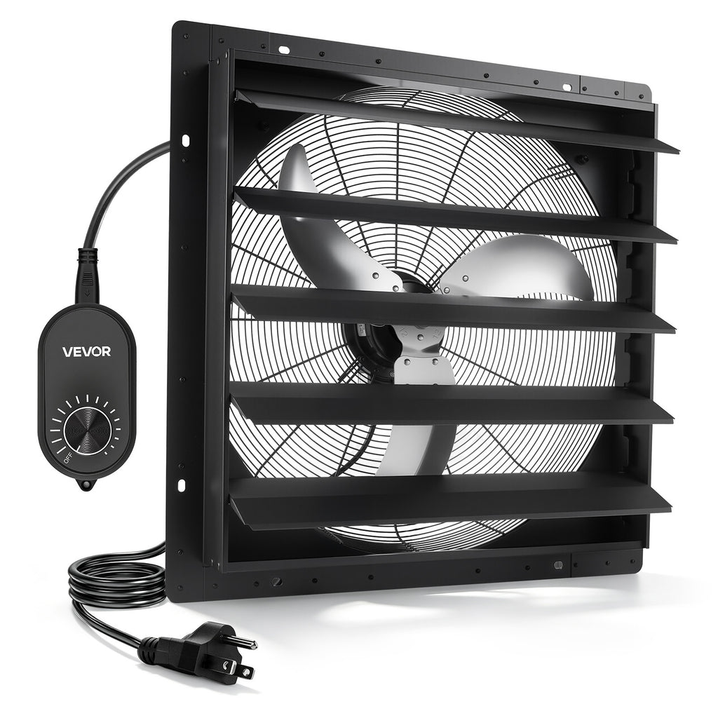 VEVOR 24 in Shutter Exhaust Fan Wall-Mount Automatic Louvers Variable Speed, Sturdy Steel Housing, Low Noise, AC Motor, 7030 CFM Ventilation and Cooling for Attic, Garage, Barn, Greenhouse, Workshop
