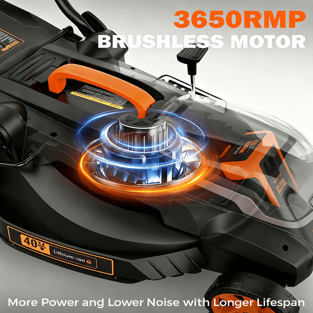 36V Brushless 19"/16" Cordless Lawn Mower with 4Ah Battery, 36V Battery Powered Walk-Behind Push Mowers, 6 Cutting Heights (25-75mm), 2-in-1 Mulching & Grass Collection, Foldable Handle for Vertical Storage