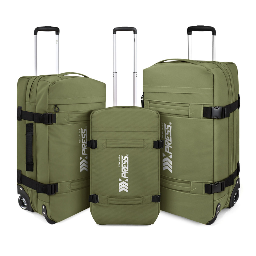 3-Piece Softside Luggage Set 20/26/30in Waterproof Travel Suitcase with 2 Wheels & Telescopic Handle, Durable Trolley Bag for Vacation & Adventure