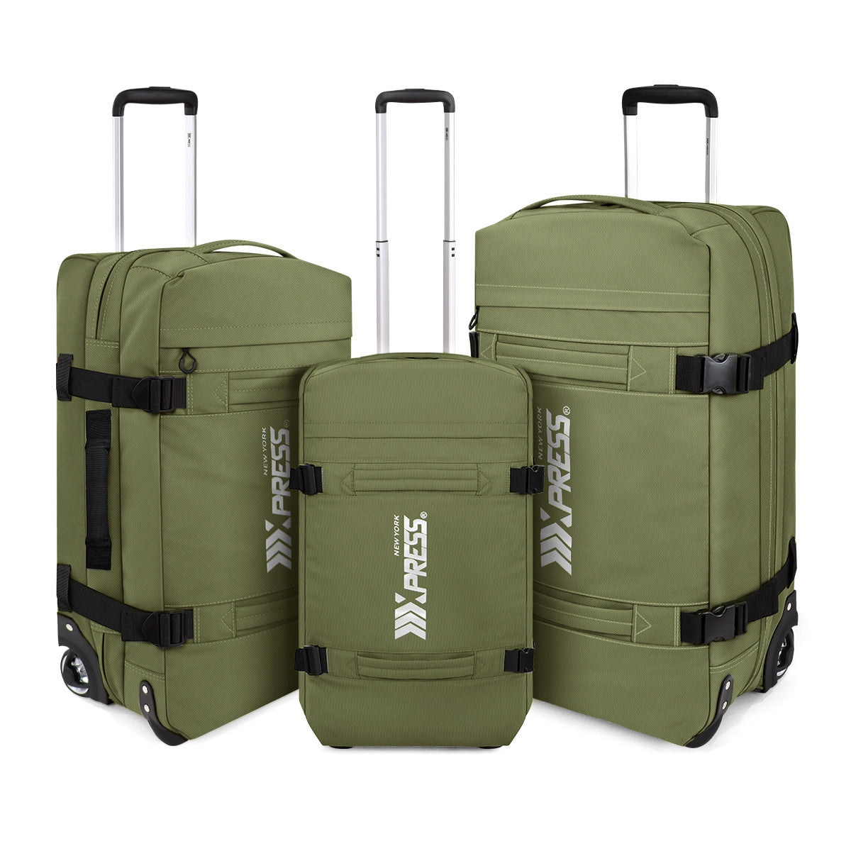 3-Piece Softside Luggage Set 20/26/30in Waterproof Travel Suitcase with 2 Wheels & Telescopic Handle, Durable Trolley Bag for Vacation & Adventure
