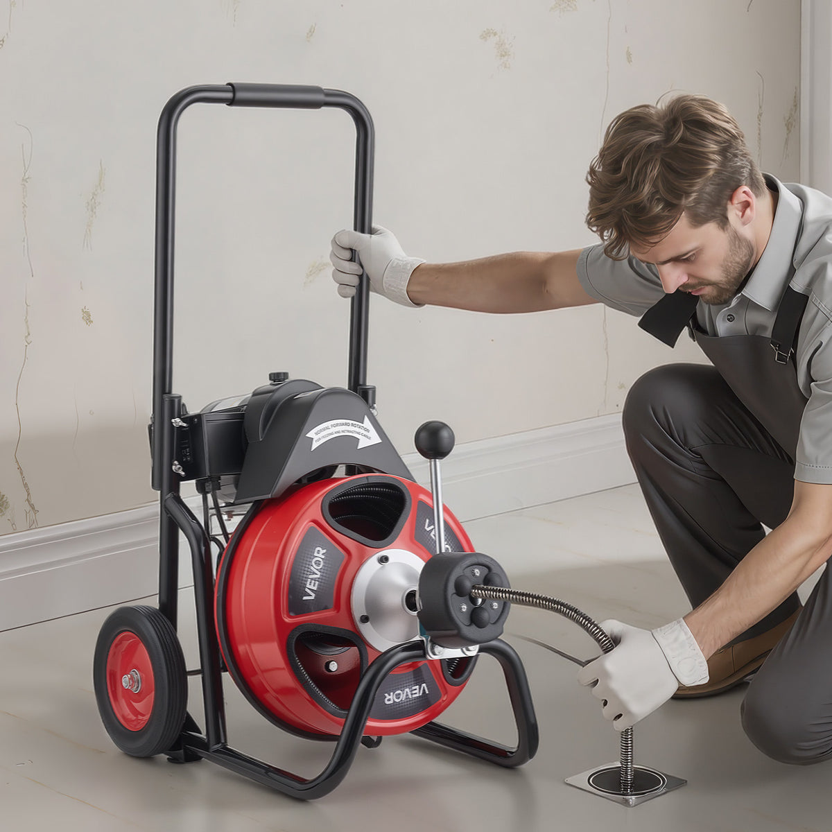Electric Drain Cleaner Machine by VEVOR with 100 FT Cable for Sewer and Household Drain Clearing