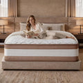 Queen Size 12/14 Inch Mixed Mattress Box - Memory And Spring Bed with Sports Isolation, Medium Hardness, Allergy Resistant Mattress Box Design, No Bedbox/Base Required, Easy to Install (Suitable for Full/Queen/King Sizes)
