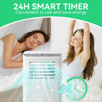 8000 BTU Portable Air Conditioner (4400BTU SACC) AC Unit With Remote Control 24H Timer, Dehumidifier Compact 3-in-1 Air Cooler For Small Rooms, Bedrooms, Home Offices