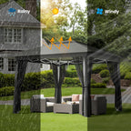 13 x 13 Ft Pop-Up Gazebo Tent with Mosquito Netting and Portable Roller Bag for Backyard or Garden Use