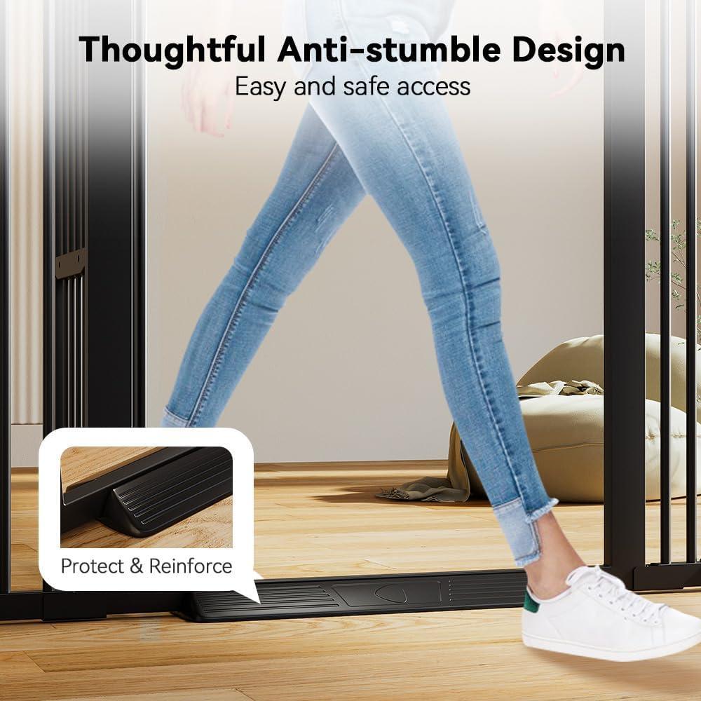 71" Extra High Cat Barrier, 29.5-40.6" Extra Broad Pet Barrier, Convenient Walk-Through, Pressure-Fitted Pet Barrier with Adjustable Cat Entrance for Doorways And Stairs