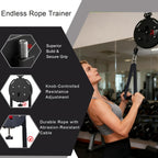 Endless Rope Trainer, Portable Cable Pulley System, Pulley Cable Machine System with Adjustable Resistance, Home Gym Equipment for Grip, Arms, Back, Body Coordination Exercises