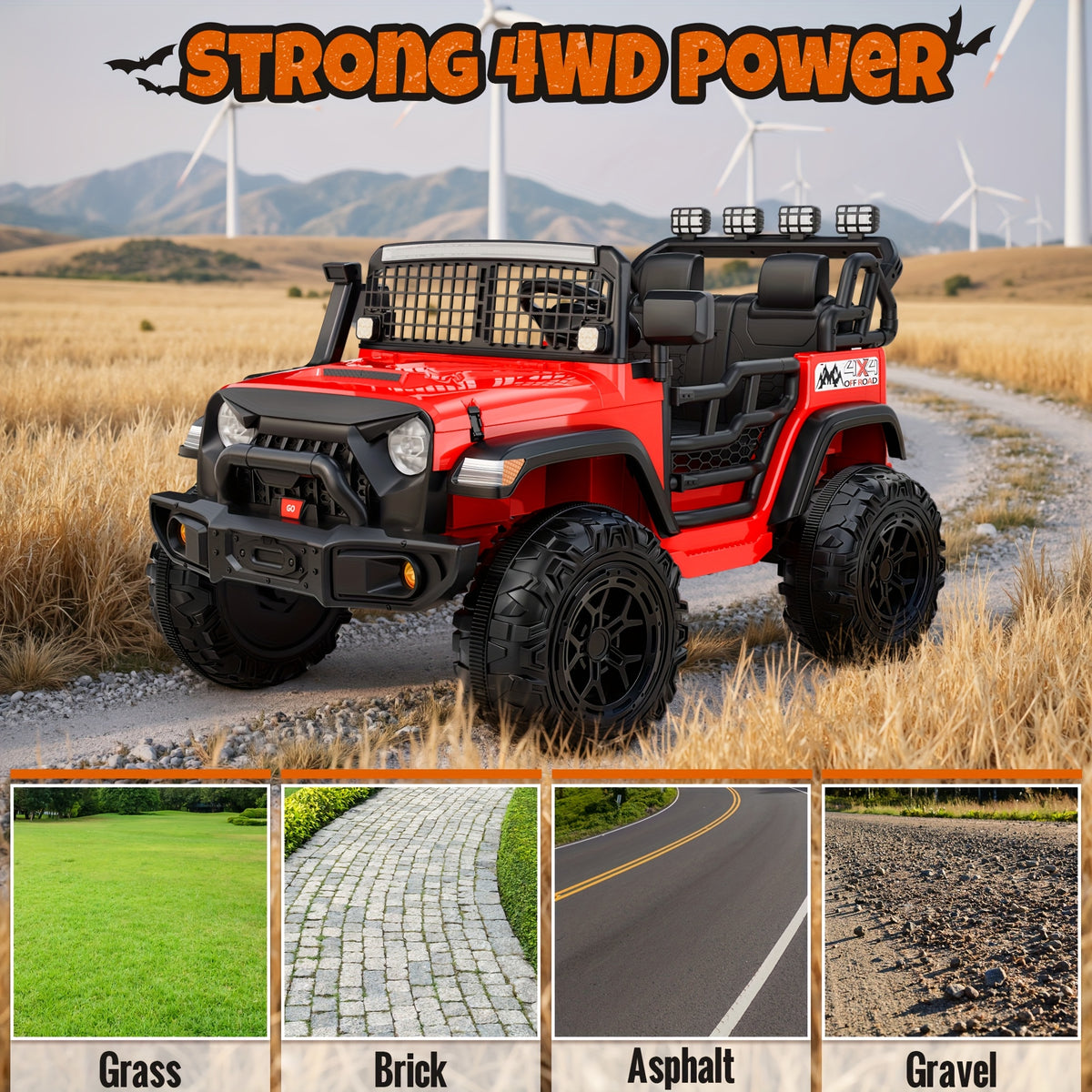 24V 4WD Kids Ride-On UTV Car with Parent Remote Control, 2-Seater, Music, LED Lights, All-Terrain Vehicle for Outdoor Fun, Ideal Gift for Boys And Girls