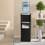 Black, White 3-in-1 Water Dispenser with Ice Maker (33LBS/Day), Hot & Cold, Child Safety Lock, Touch Control, for 3-5 Gal Bottles, Home & Office.