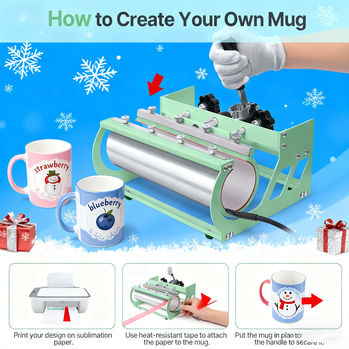 Perfect Christmas Gift, 5/8 in 1 Heat Press Machine 12X15/15X15 Inch Sublimation Heat Press 360° Swing Away Heat Transfer Digital T-Shirt Pressing with 30OZ 20OZ Tumbler Press, Multifunctional Combo for Hat Cap Plate