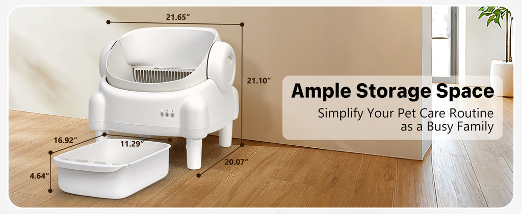 Self Cleaning Cat Litter Box, Automatic Kitty Litter Boxes For Multiple Cats, Built In Ambient Light, Double Odor Removal Safety Protection With App Control, Contain 1 Rolls Liners Bags And 1 Brush, Ideal For Helloween And Chritsmas Gift