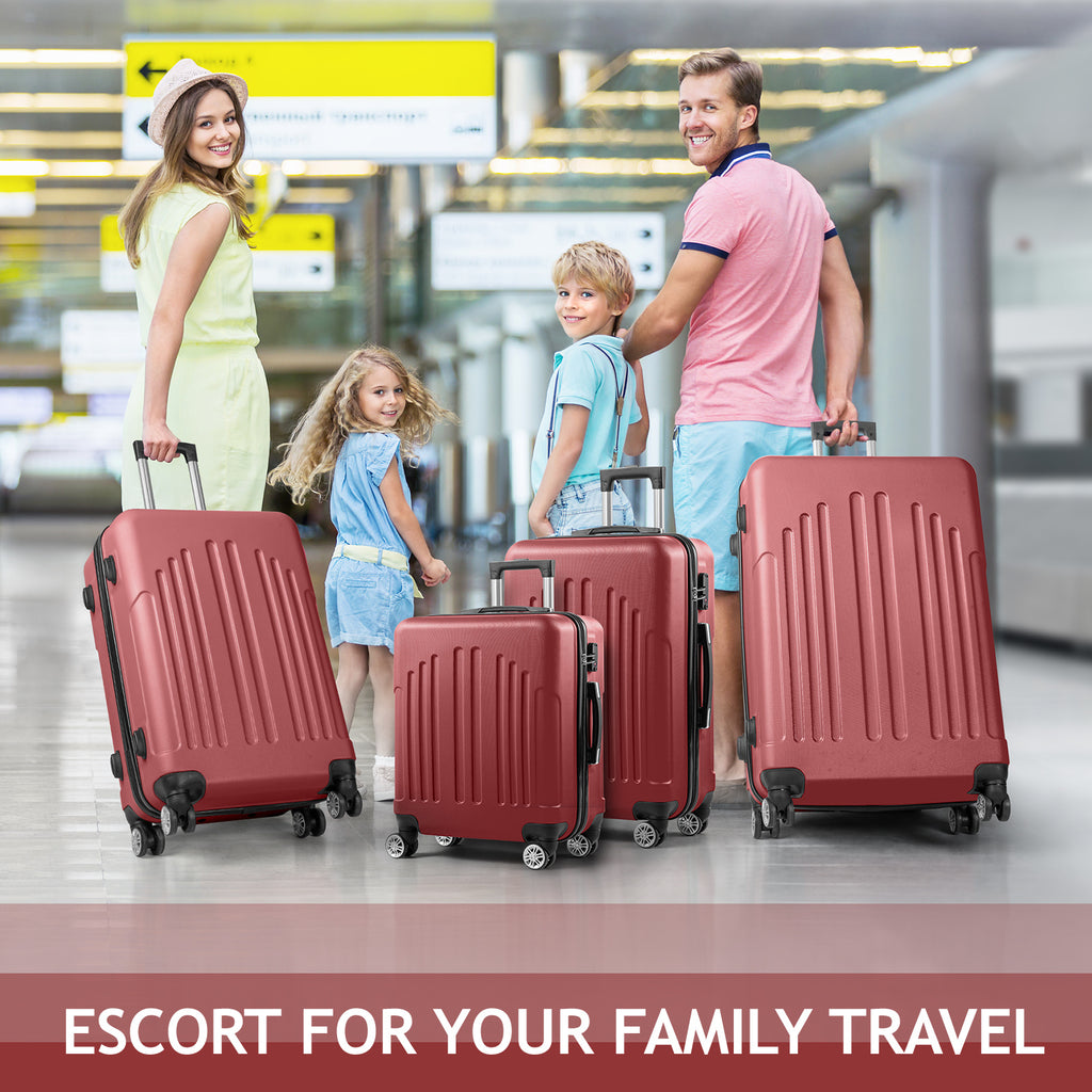 Nested Hardside Luggage Set in Purple, 4 Piece - TSA Compliant
