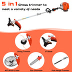 5-in-1 52cc Lawn Mower, Multifunctional Gasoline Lawn Mower, Small Household Irrigation Lawn Mower, Foldable Handheld Lawn Mower/wheel Edge Machine/mini Lawn Mower, Suitable for Lawns