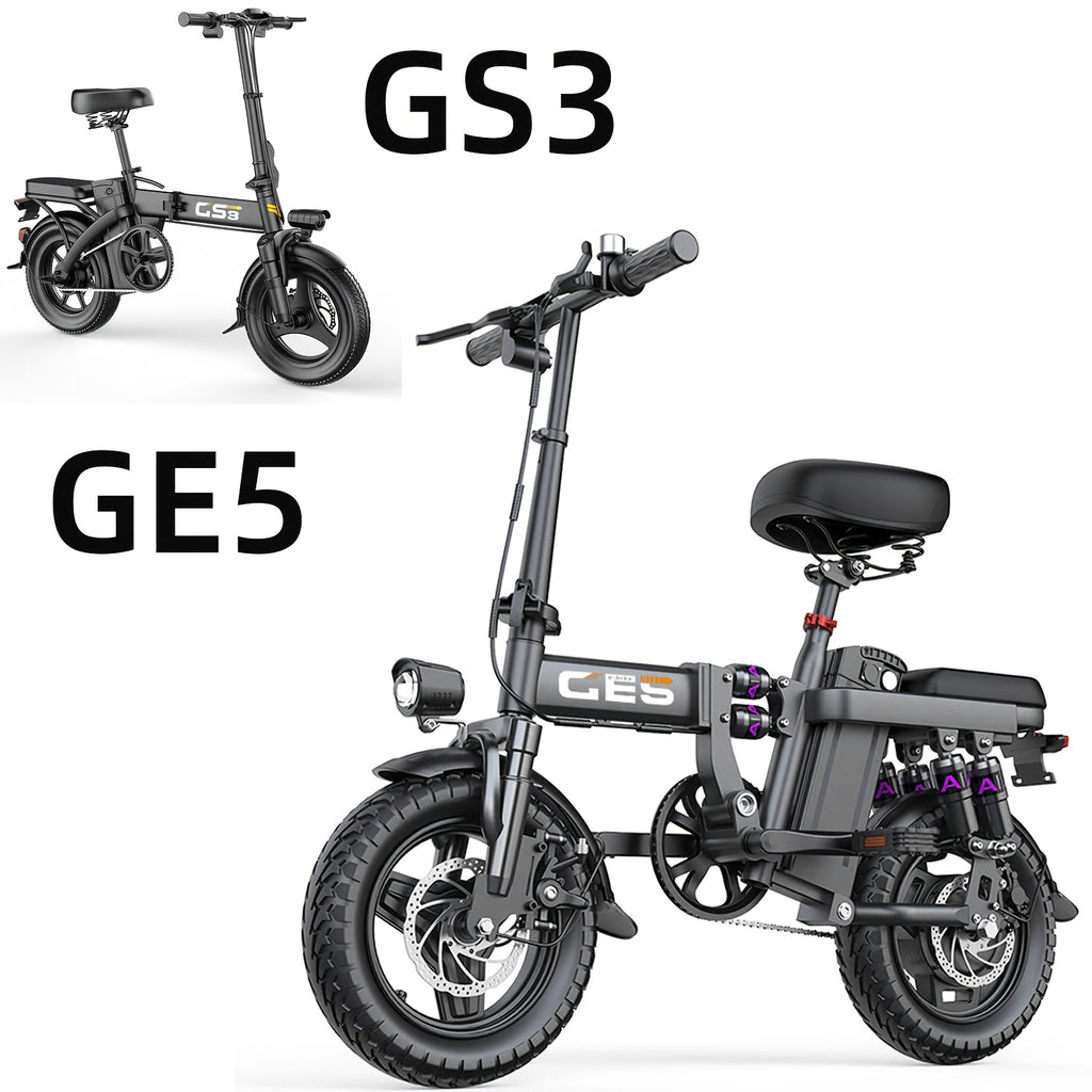 500W Electric Bike for Adults, 48V 10AH/15AH Removable Battery, Speed 15-20 Mph, Long Range 10-35 Miles, 14-Inch Foldable, LCD Display, Dual Disc Brakes, Super Suspension, Teen Gift, Adult E-Bike - Motorcycle