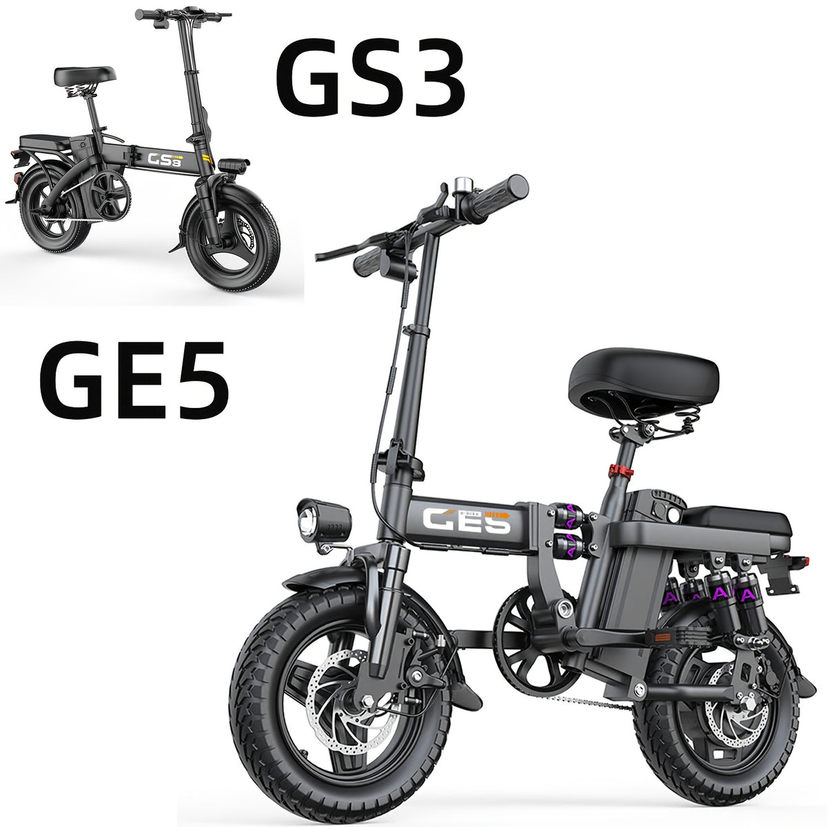 500W Electric Bike for Adults, 48V 10AH/15AH Removable Battery, Speed 15-20 Mph, Long Range 10-35 Miles, 14-Inch Foldable, LCD Display, Dual Disc Brakes, Super Suspension, Teen Gift, Adult E-Bike - Motorcycle