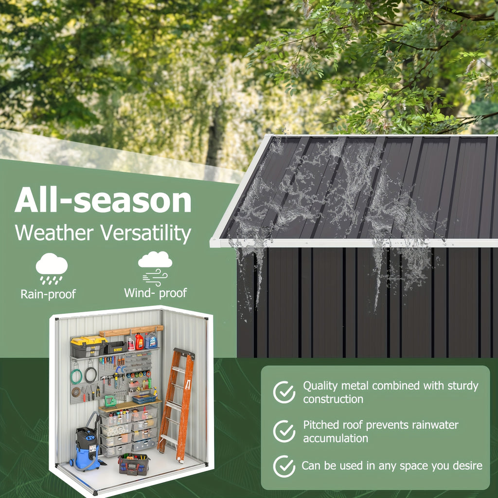 Metal Storage Shed, Large Outdoor Shed With Updated Frame Structure, Garden Tool Sheds For Backyard Patio Lawn, Grey