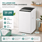 17.8/25 pounds (approximately 8 kilograms) portable washing machine, fully automatic washing machine, equipped with stainless steel tub and drainage pump - 110-volt compact washing machine, suitable for apartments, dormitories, campers, camping, small hou