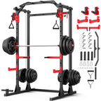 Power Cage, Multi-Functional Power Racks for Home Gym with Dual Pulley Systems, 2000 LBS Weight Capacity Fitness Squat Rack for Strength Workout with More Training Attachment Optional Weight Bench Weight Plates and Barbells Not Included