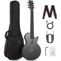 Enya NOVA Go SP1 Carbon Fiber Acoustic Electric Guitar with Smart Acousticplus 35 Inch Travel Acustica Guitarra Starter Bundle Kit of Gig Bag, Strap, Strings, Charging Cable, Instrument Cable Used-Like New