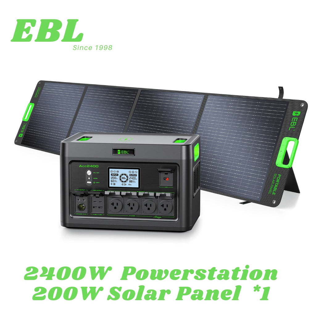 Portable Power Station 1000W/2400W, 500W Power Station with 100W Solar Panel, Portable Power Station 999Wh/1843.2Wh,, Solar Generator with Multiple Outlets, Digital Display Screen, Backup Battery for RV Camping, Emergency, Home Backup