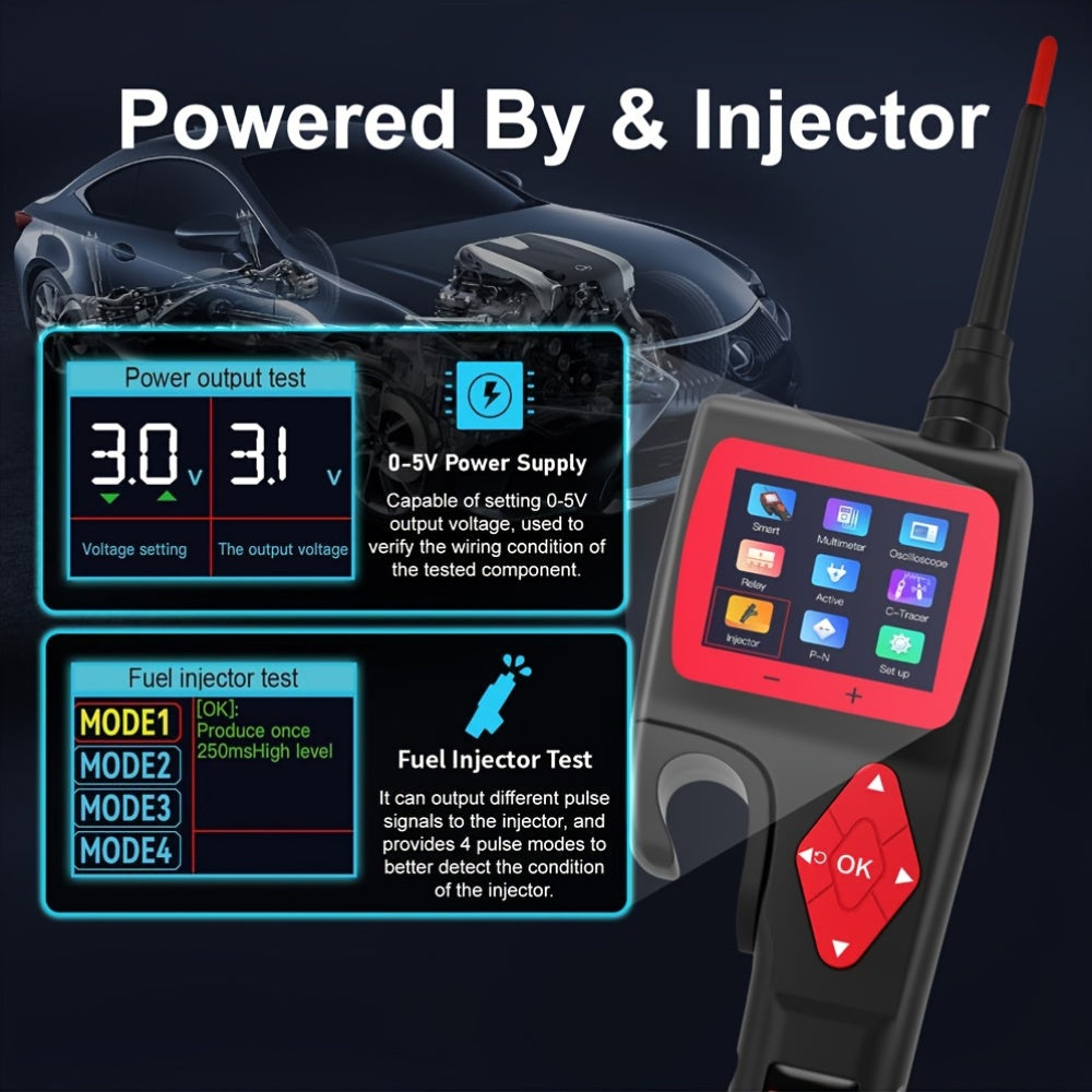 P200 Power Circuit Probe Kit, 9-30V Automotive Circuit Tester, Circuit Breaker Finder, Multimeter, Activating Component, Relay Test, Fuel Injector Tester, Oscilloscope, 0-5V Power