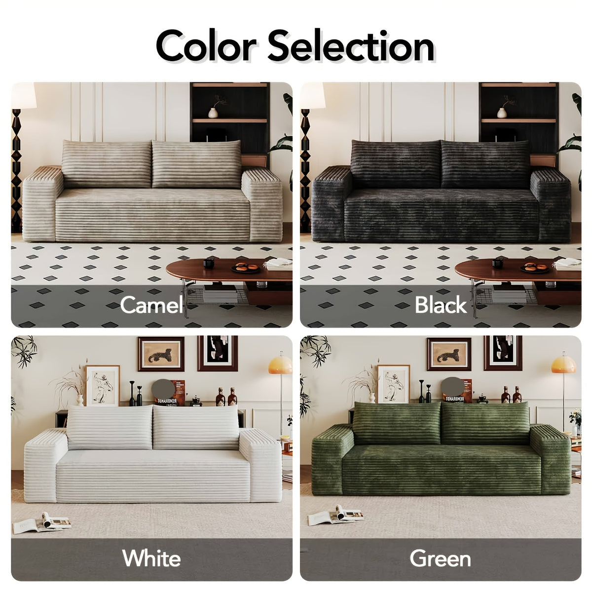 Boneless Sofas for Living Room, 71" Modern 2-Seater Sofa with Deep Seat, Comfy Cloud Sofa with Corduroy Fabric, No Assembly Couch, Loveseat Sofa for Bedroom, Dorm