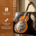 Acoustic Resonator Guitar Full Size 40 Inch Steel String, Beginner Acoustic Guitar Kit With Strap Capo Picks Wrench, Country Bluegrass Folk Blues Slide Fingerpicking Right Handed, Spruce Top Amber Orange Holiday Birthday Gift Musical Instrument
