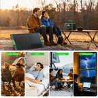 519.48Wh Power Station with 100W Solar Panel/500W Portable Power Station, Solar Generator 519.48Wh, ABS Material Powerstation with Dual DC Output, PD 60W USB-C Fast Charging, Supply for Home Backup, Emergencies, Camping, And Outdoor Adventures