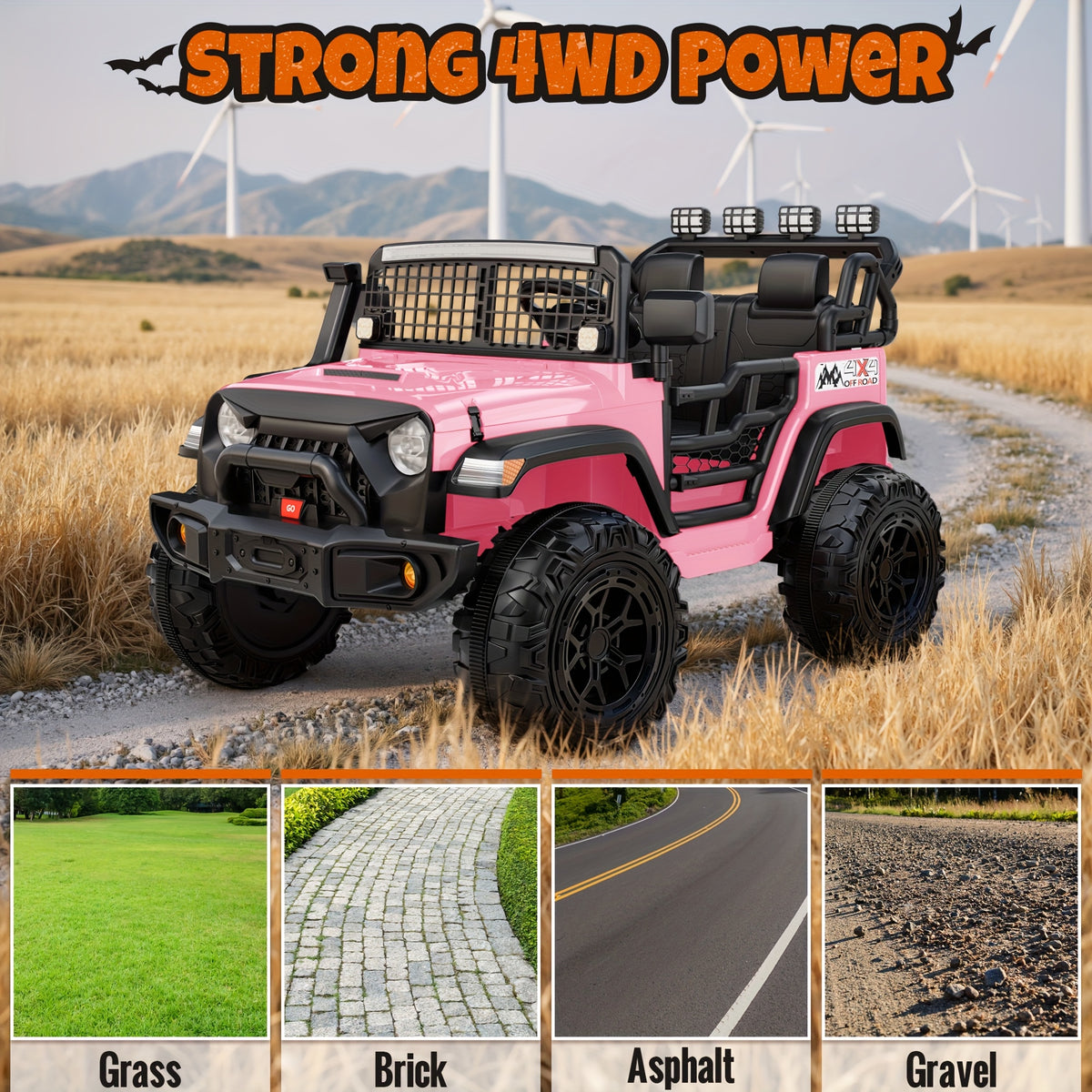 36V 4WD Kids Ride-On UTV Car with Parent Remote Control, 2 Seater, Music, LED Lights, All-Terrain Vehicle for Outdoor Fun, Ideal Gift for Boys & Girls
