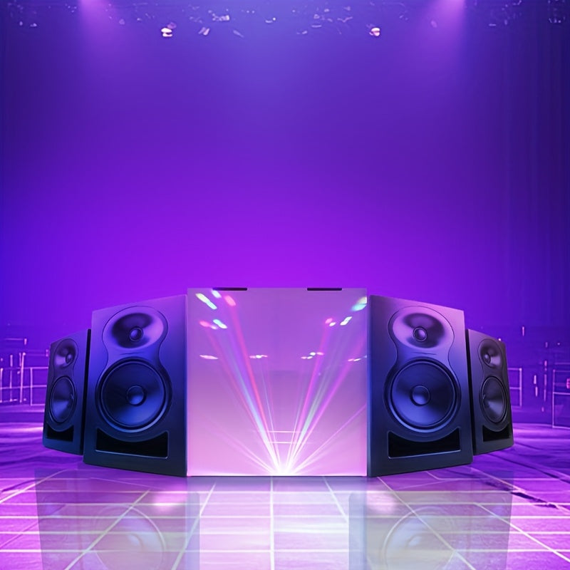 [Portable DJ Stand] Portable DJ Stand - 44 X 41 X 21 Inch Foldable Table With Black And White Gauze | Metal Frame And Padded Carrying Case For Events, Exhibitions, And DJ Sets