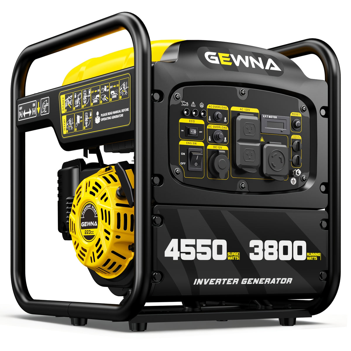 4550 W Inverter Generator, for home Backup Portable Generator, Open Frame Generator Gas Powered, RV Ready 30A Outlet, for Home Backup Power, Camping Outdoor Emergency Power Backup, EPA Compliant