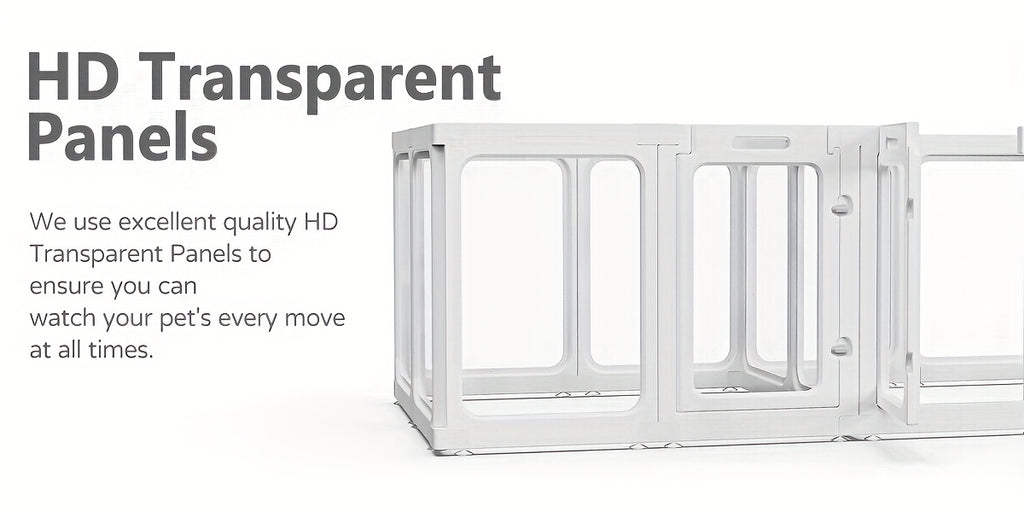 [Dog Enclosure Indoor] Acrylic Dog Enclosure With Entrance - Easy To Set Up And Maintain - Perfect Indoor Play Area For Small To Medium Dogs - Puppy Enclosure Style