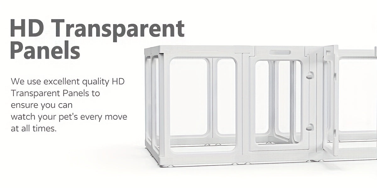 [Dog Enclosure Indoor] Acrylic Dog Enclosure With Entrance - Easy To Set Up And Maintain - Perfect Indoor Play Area For Small To Medium Dogs - Puppy Enclosure Style