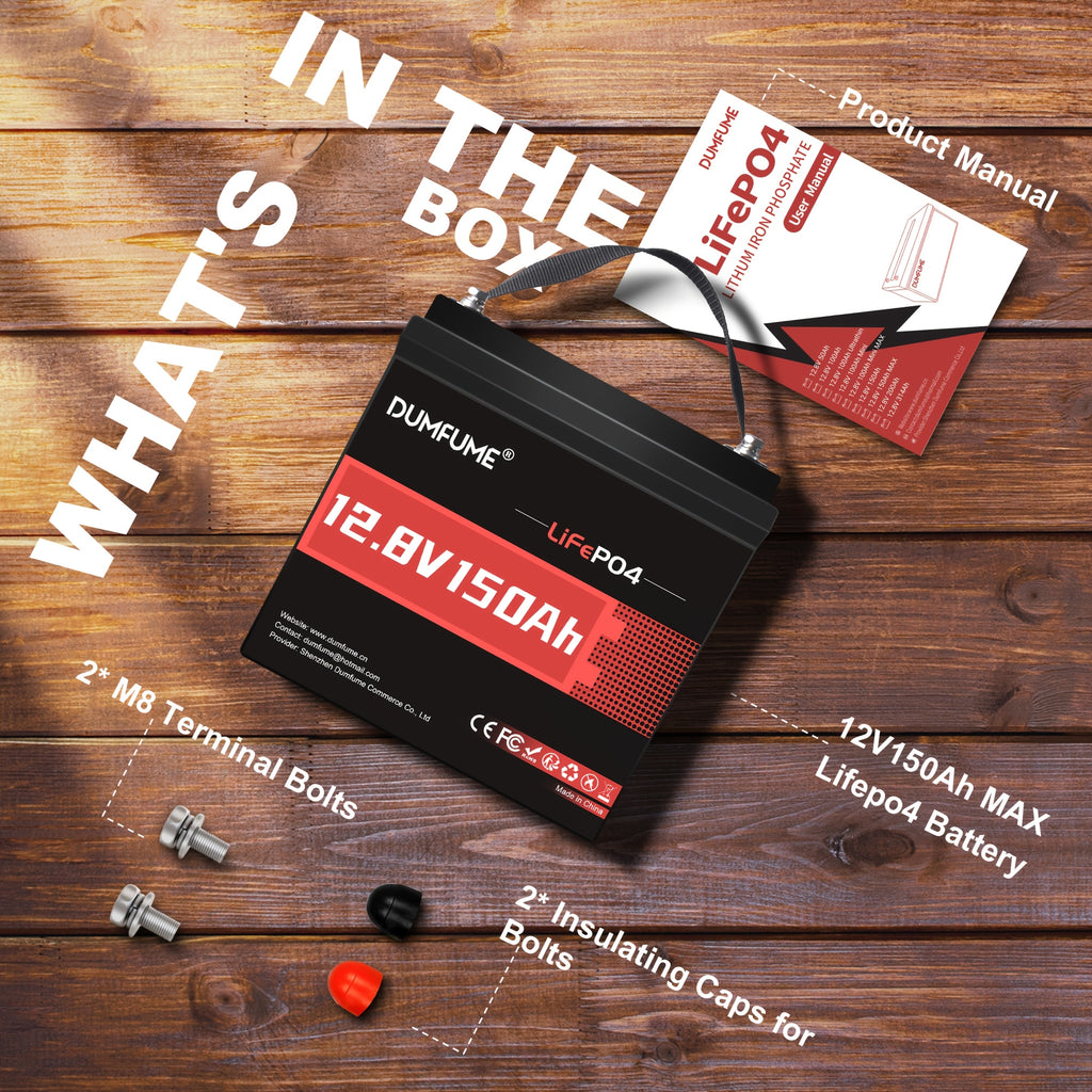 12V 150Ah Lithium Iron Phosphate Battery, With Built-in 100A Battery Management System, 1280W Power Output, 6000 Cycles, Portable Power Supply, Ideal For RVs, Boats, Traction Motors, And Off-grid Solar Systems