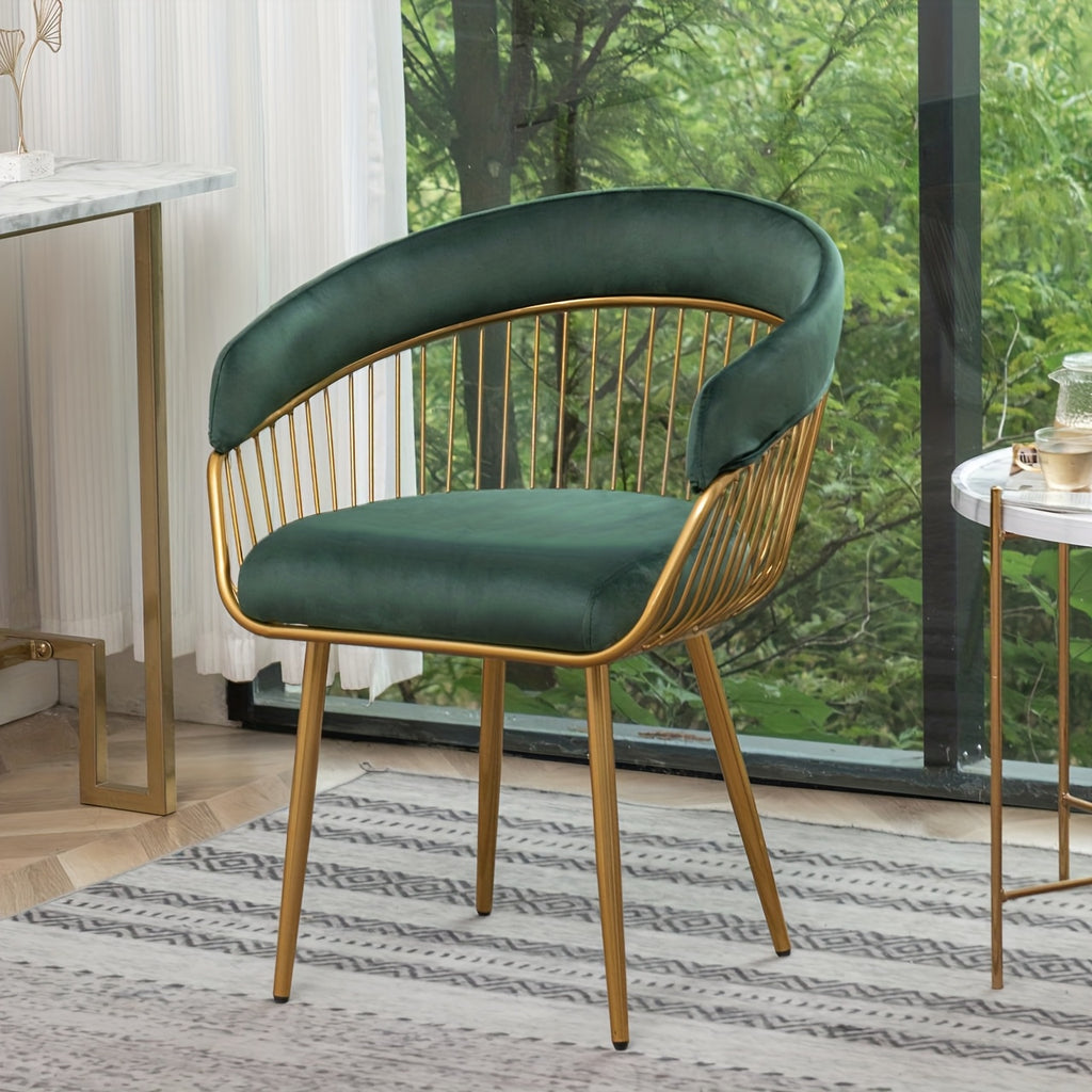 DYHOME 2pcs Modern Reception Chairs Visitor Chairs for Office, Living Room, Kitchen, Elegant Fabric Accent Chair with Comfortable Padded Back and Metal Legs