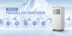 Portable Air Conditioner 8000 BTU(4400 BTU SACC), AC Unit with Dehumidifier Fan 3-in-1. Ft. Portable AC with Remote Control, 24H Timer, Digital Display,40dB Low Noise for Bedroom, Living Room, Dorms, Office