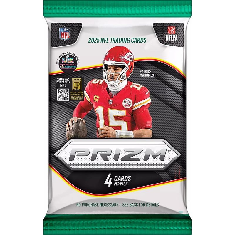 2025 Panini Prizm Football NFL Retail Box with 96 Total Trading Cards + 6 Toploaders and StreetCards Magnet!