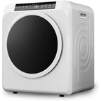 MEFEIR Compact Clothes Dryer - 3.5 Cu.Ft Portable Laundry w/ LCD Touch Controls, Stainless Steel Drum, 13.2Lb Capacity for Apartments & Dorms, 110V Classic White w/ Wheels
