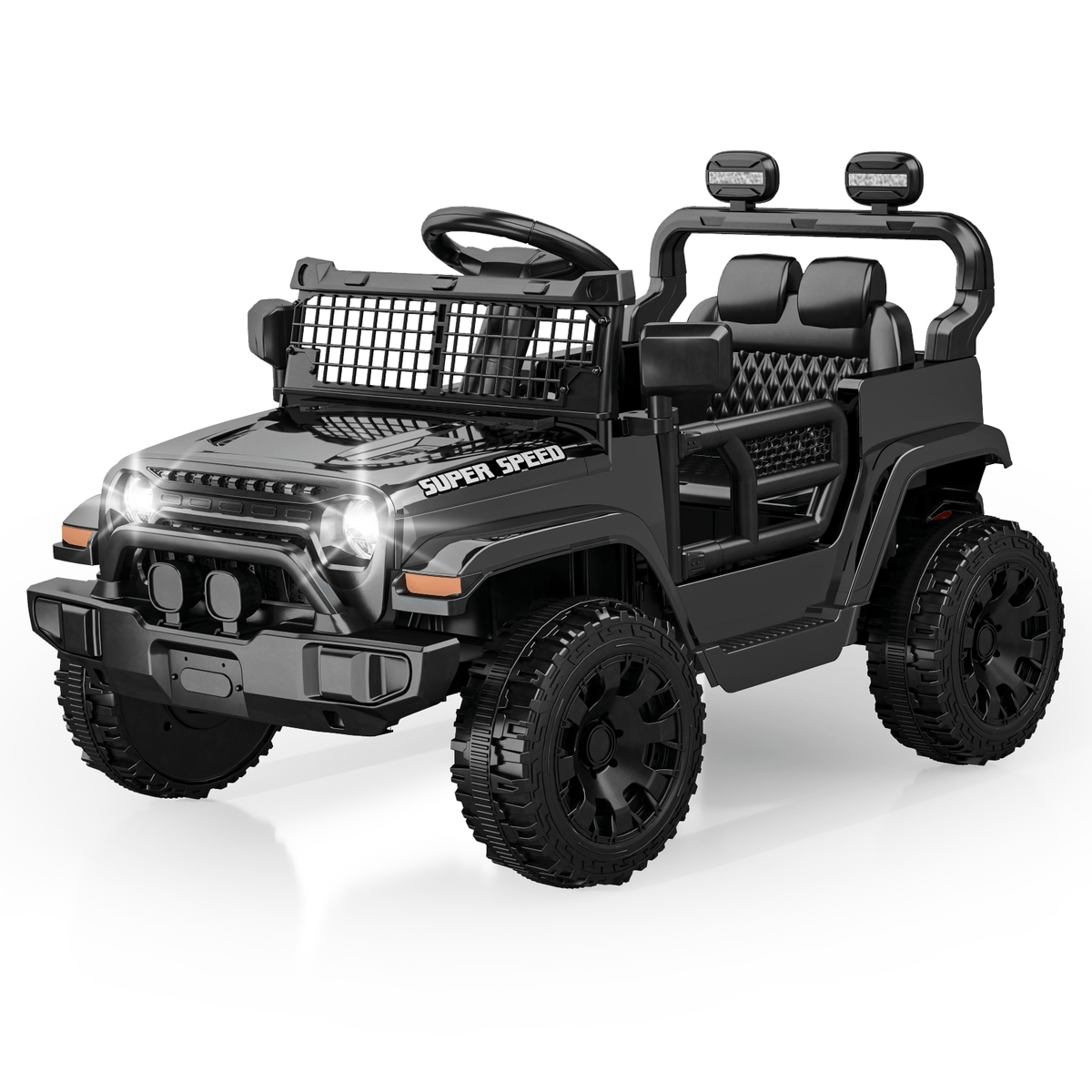 12V Ride On Car, Electric Car for Kids, with Parent Remote & Music Player, Spring Suspension for Comfortable Ride, Seat Harness Protection, Locking Doors, Outdoor Toy Car