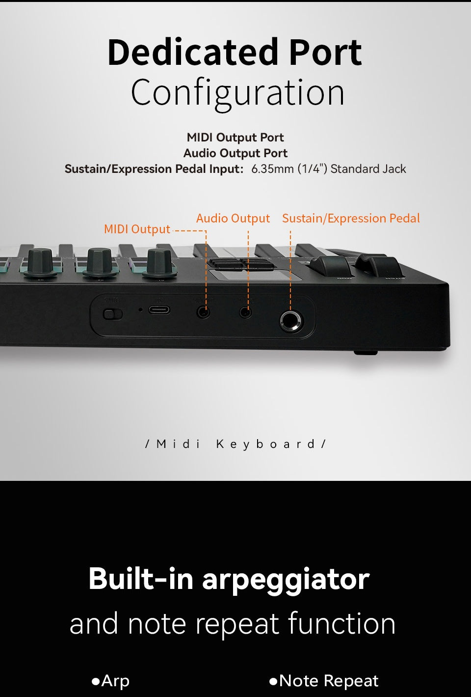 M-VAVE SMK37PRO Professional MIDI Keyboard, 37-Key Wireless Wireless Music Arrangement And Production Synthesizer
