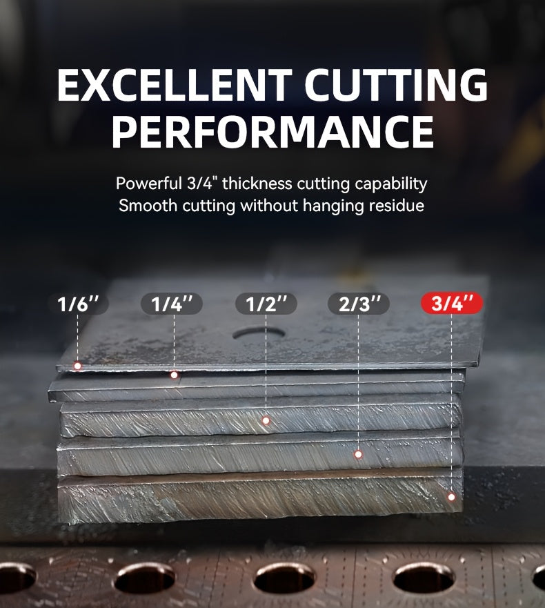 Plasma Cutting Machine 50APM Unguided Arc Plasma Cutting Machine Air Cutting Machine 110/220V Dual Voltage with DC Inverter IGBT, 1/2 Inch Clean Cutting, 3/4 Inch Extreme Cutting, Clearer LCD Display, High-Frequency Non-Contact Metal Cutting Machine